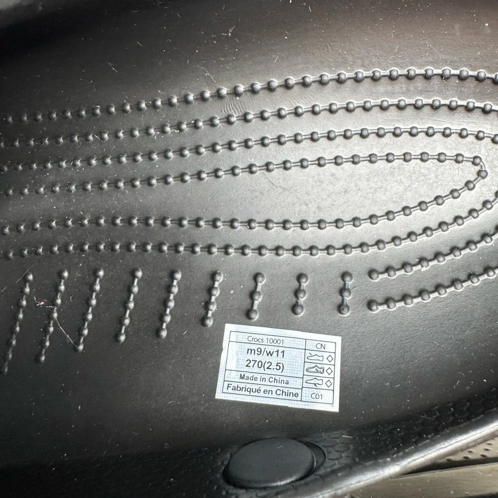 CROCS Black Slip-On shoe m9/w11 - Picture 4 of 7